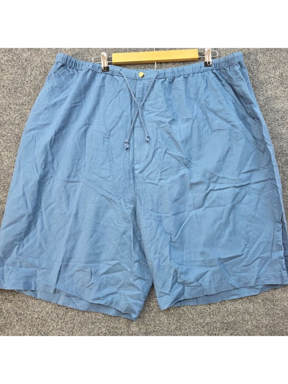KingSize Linen Cotton Shorts 2XL Big Blue Casual Coastal Resort Vacation Beach